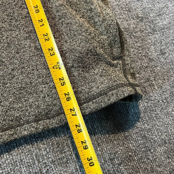 Eddie Bauer Mens L Gray Pullover Fleece Button Mock Neck Pocket Sweater - Picture 6 of 9